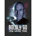 thumbnail image 2 of Women's Star Trek: The Next Generation Captain Picard Boldly Go One More Time  Graphic Tee Black Medium, 2 of 4