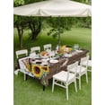 thumbnail image 3 of Outdoor Tablecloth with Umbrella Hole and Zipper, Yellow Sunflowers Rectangle Table Cloth 52x70 Inch Waterproof Tablecloth, Western Star Farmhouse White Wooden Picnic Table Cover for Patio Camping, 3 of 7