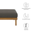 thumbnail image 3 of Lounge Chair Ottoman, Gray, Teak Wood, Outdoor Patio Balcony Cafe Bistro Garden Hospitality Restaurant, Modern Contemporary, HB37402, 3 of 10