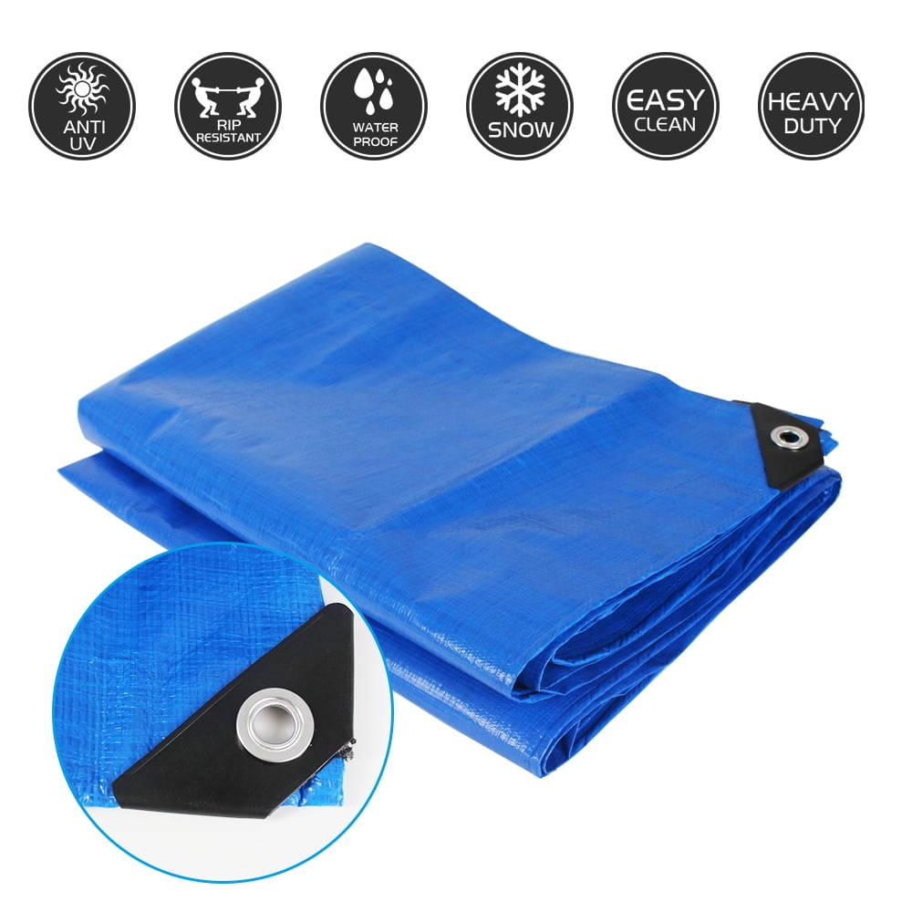 78"x 78" Tarpaulin Tarp with holes Heavy Duty Waterproof Camping Ground
