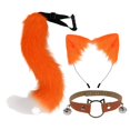 thumbnail image 4 of Conjunto de orejas y cola de gato, accesorios para el cabello de cosplay, tocado para niños, adultos, mujeres y niñas Naranja Blanco, 4 of 9