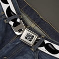 thumbnail image 2 of Buckle-Down Belt, Seatbelt Buckle Belt, Plastic Mustache White Black, 30 to 44 Inches, 2 of 9