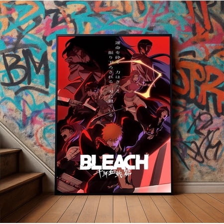 [Unframed] Bleach Anime Poster, Ichigo Kurosaki Manga Art, Otaku Room Decor