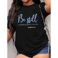 thumbnail image 1 of Camiseta de Moda para Mujer Talla Grande con Estampado de Letras, Lavable a Máquina, 1 of 6