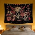 thumbnail image 6 of FLASHLUMI 90"x70" Pink Skull Moon Phase Tapestry, Gothic Floral Wall Hanging, Mystic Mushroom Wall Art for Bedroom Living Room Dorm Home Decor, 6 of 8