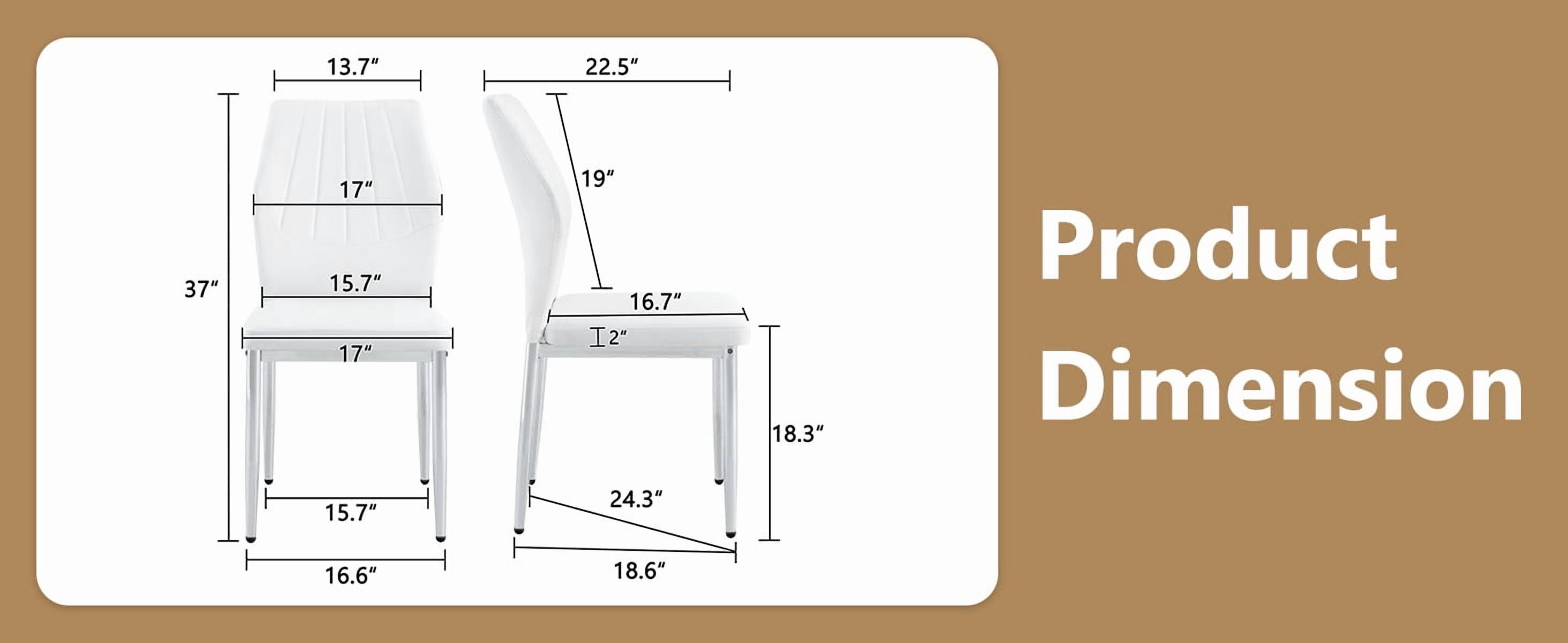 Sailvan Dining Chairs - 37 Inch Ergonomic PU Backrest