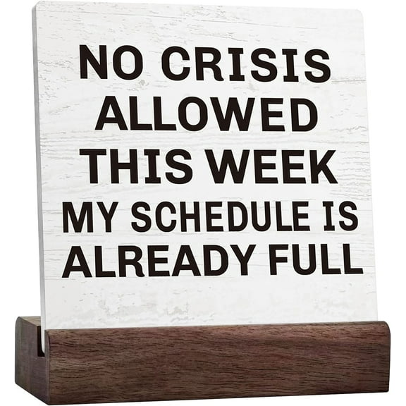 Boss Gifts, Funny Office Ceramic Desk Decorations, No Crisis Allowed This Week Sign, Boss Gifts For Women Men Decor