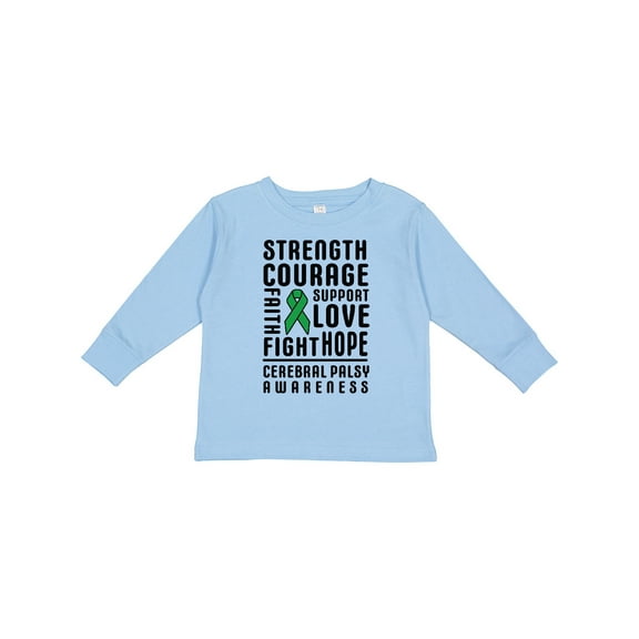 Inktastic Cerebral Palsy Awareness Strength Support and Courage Boys or Girls Long Sleeve Toddler T-Shirt