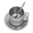 thumbnail image 2 of Juego de tazas de café con aislamiento de doble capa de acero inoxidable 304 con platillo y cuchara para el hogar, camping, oficina, 280 ml, 2 of 14