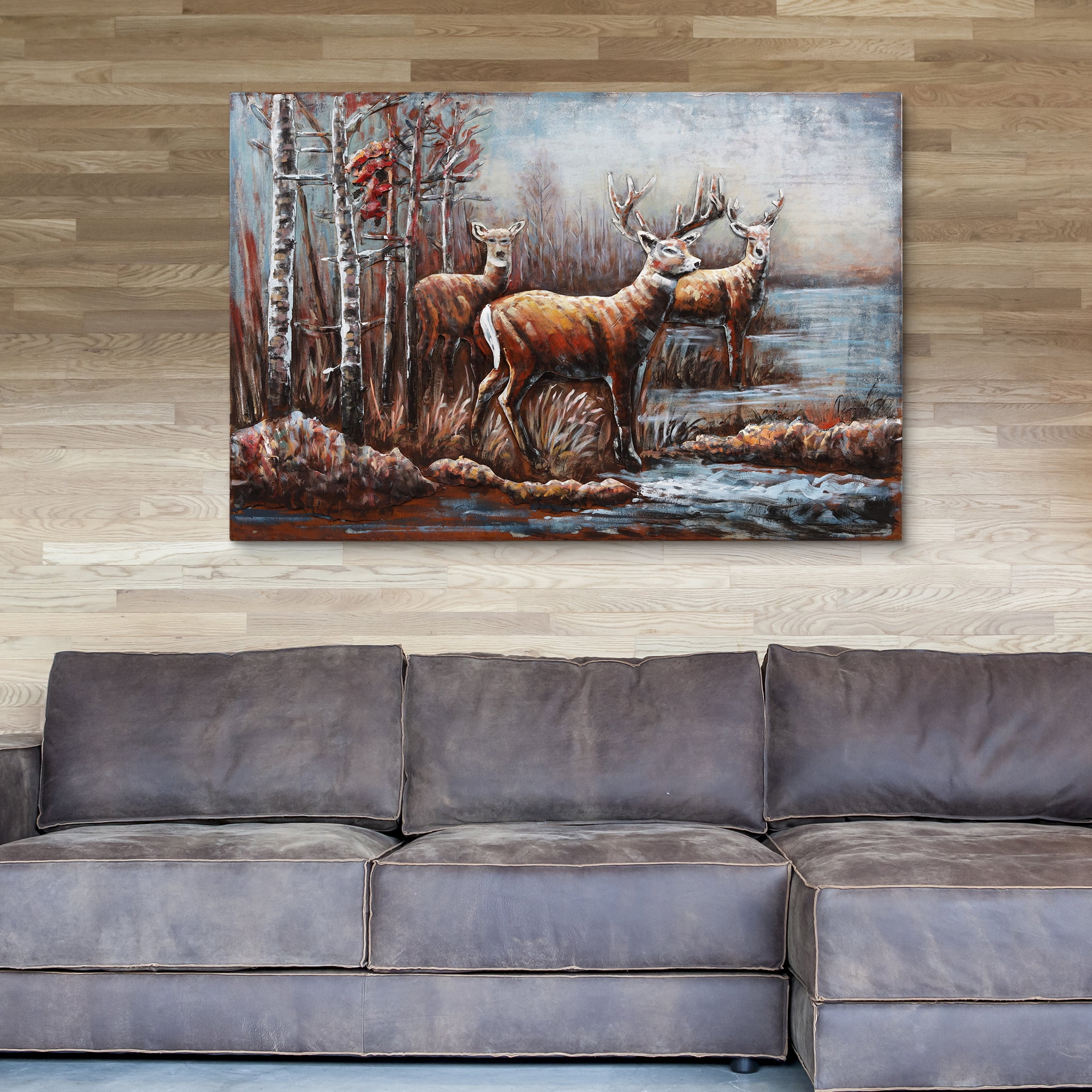 Empire Art Direct PMO-181803-3248 Deer Mixed Media Iron Hand Painted Dimensional Wall Art