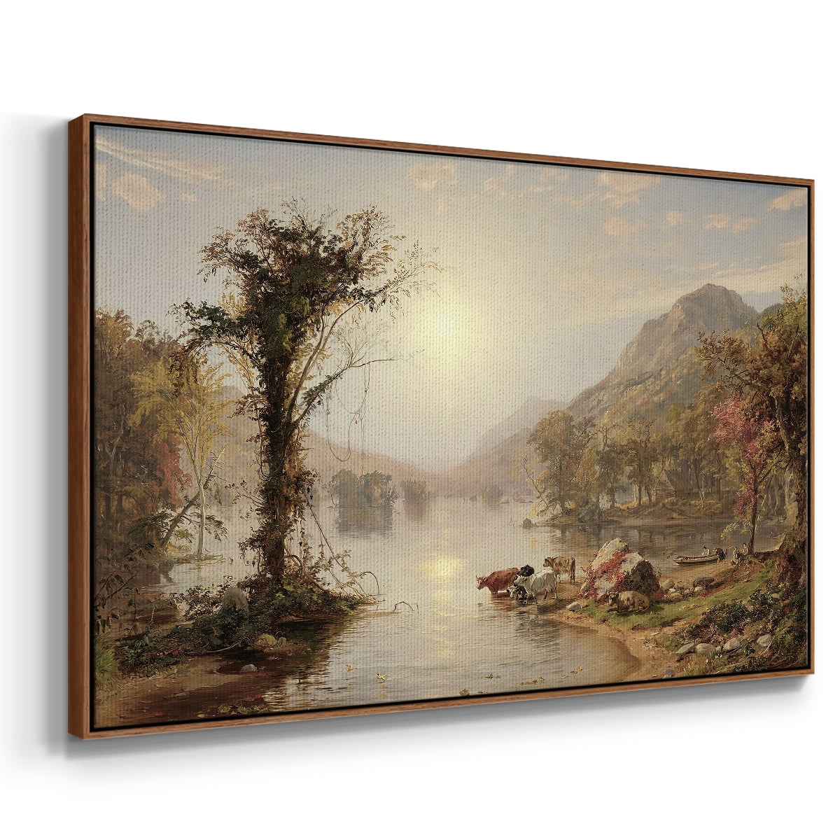 Vintage Landscape-XXII By Wexford Home Framed in Walnut Wood Gallery Wrapped Canvas 17 in. x 25 in.