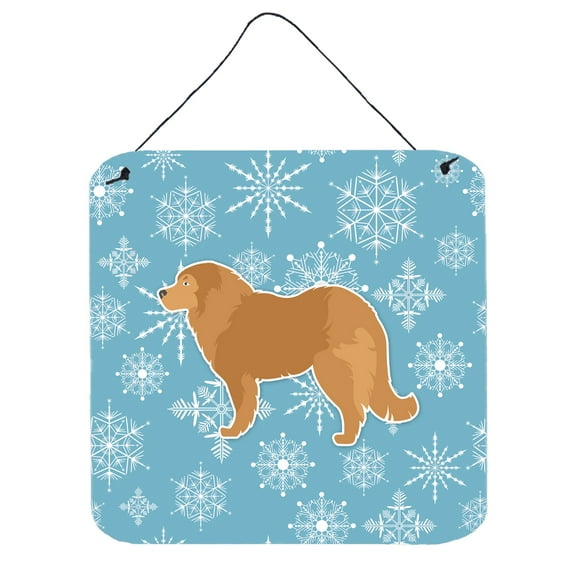 Caroline's Treasures BB3525DS66 Winter Snowflake Caucasian Shepherd Dog Wall or Door Hanging Prints, 6x6, multicolor