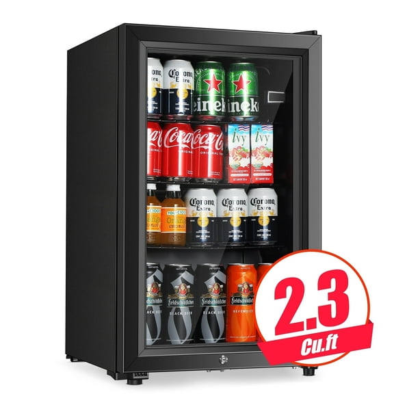 Kcpolre  2.3 Cu.ft Beverage Refrigerator, Freestanding Beverage Cooler for Office, Bar,Home