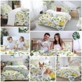 thumbnail image 5 of Lemon with 4 Piece Duvet Cover Set Queen Size Green Leaf Blooming Floral Botanical Farm Country Soft Bedding Set Comforter Cover, 1 Duvet Cover 1 Flat Sheets and 2 Pillowcases, 5 of 9