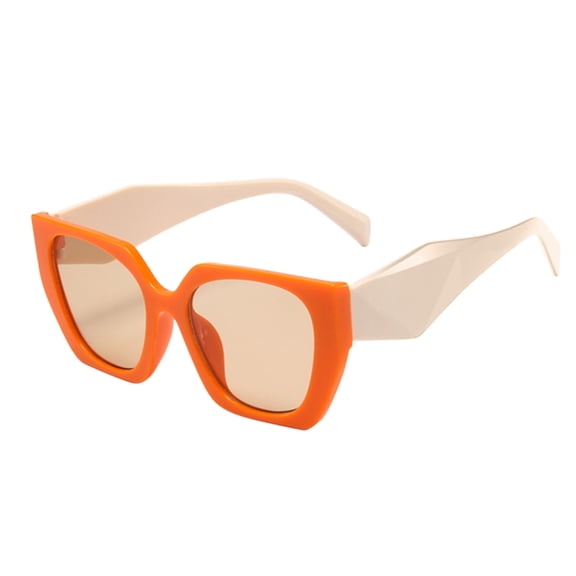 Miorin Under $5 Sunglasses Womens 2026 Trendy Cat Eye Sun Glasses Orange Frame Orange Lens Sunglasses