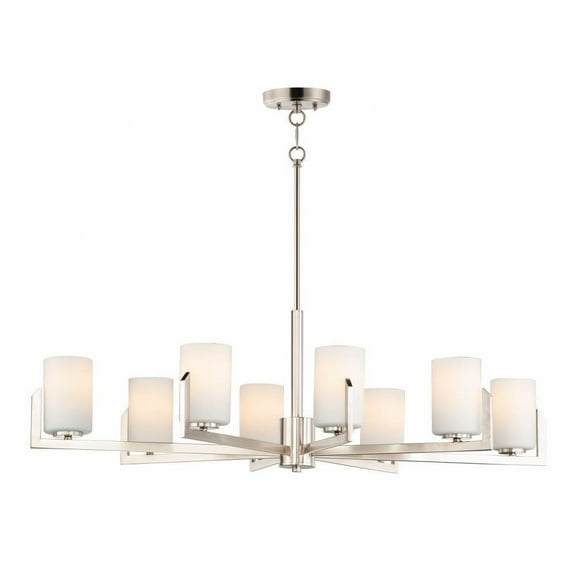 -Eight Light Chandelier-28 inches Wide By 13.5 inches High-Satin Nickel Finish Bailey Street Home 93-Bel-3360716