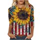 thumbnail image 1 of Mujeres 3/4 Manga Tops Y Blusas de Impresión Cuello Redondo Suéter, Tops de Moda de la Mujer para la Primavera Y el Verano, 1 of 8