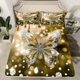 thumbnail image 2 of jejeloiu Chic Butterfly Bed Sheets,Diamond Moth King Sheets,Yellow Sliver Sheet Set For Girls Kids,Luxury Bedroom Decor,4-Piece, 2 of 7