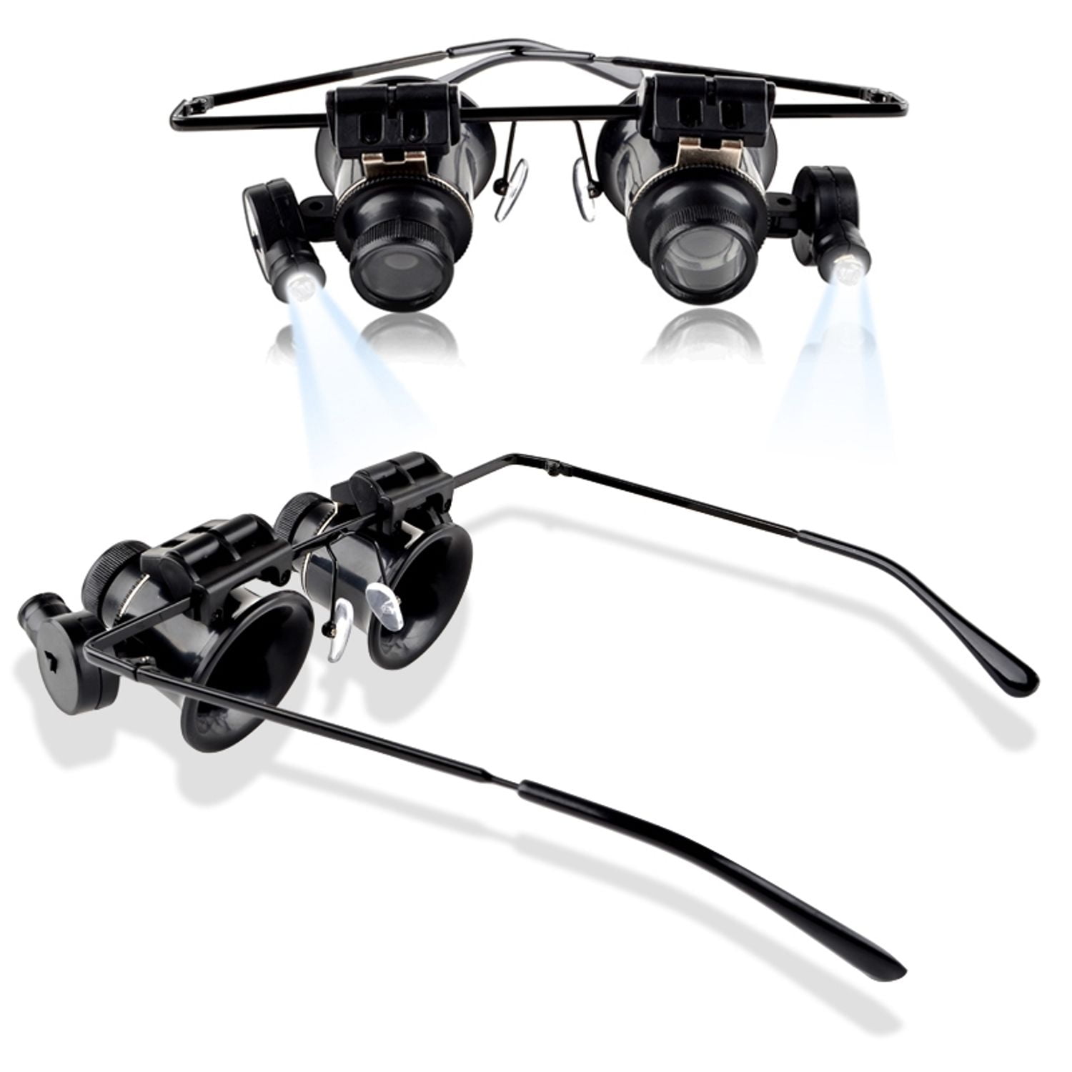Insten 20x Magnifier Magnifying Led Light Glasses Type Eye Glass