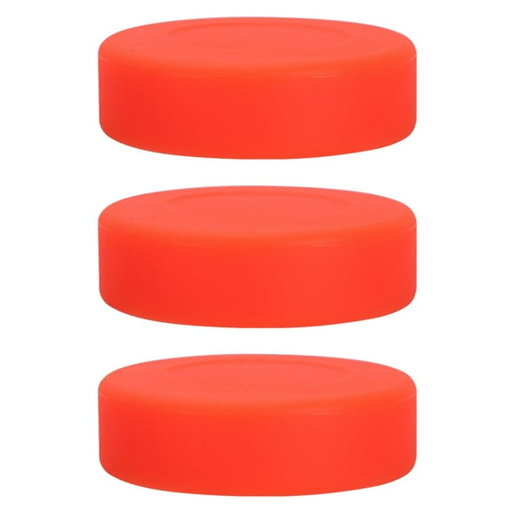 3Pcs Hockey Pucks Outdoor Hockey Puck Balls Replacement for Game (Orange)