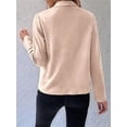 thumbnail image 5 of Women'S Faux Suede Jackets Fashion Fall Clothes Long Sleeve Open Front Cropped Coat Outwear Apricot Color L, 5 of 8