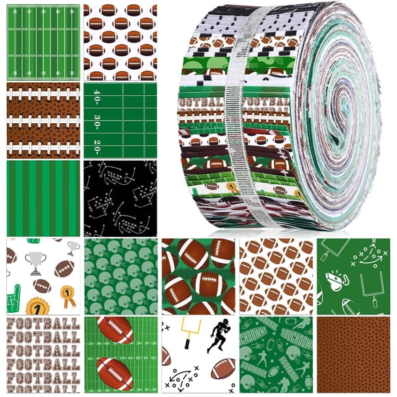 Rollo de Tela Ganeen 100 Piezas para Patchwork con Diseño de Fútbol 6.5x51 cm