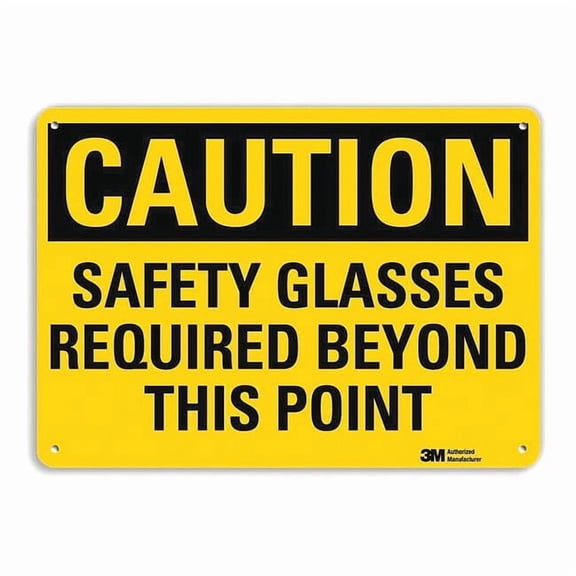 Lyle Safety Sign,Safety Glasses,Black/Yellow U4-1649-RA_14X10