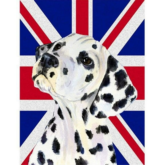 Dalmatian With English Union Jack British Flag Flag Garden Size