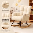 thumbnail image 4 of CloudRest Pro Oversized Nursery Rocking Chair, Cozy Accent Chair for Nursery/Bedroom/Living Room, Beige, 4 of 7