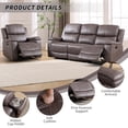 thumbnail image 4 of Bonzy Home Reclining Furniture Set, Manual 3-Seat Sofa and Single Recliner Chair for Living Room，Saddle, 4 of 7