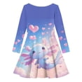 thumbnail image 4 of Vividxx Girls Dresses Cute Print Long Sleeve Dress Playful Com Fortable Soft Elegant Fall Dresses for Toddler Kids Daily Wear 4-5 Years, 4 of 4