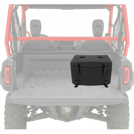KOJEM Insulated Cooler Box Compatible with 2016  Honda Pioneer 1000-5 / Deluxe/Limited Edition Heavy Duty Black Cargo Storage Box w/Sealed Lid Plastic Steel