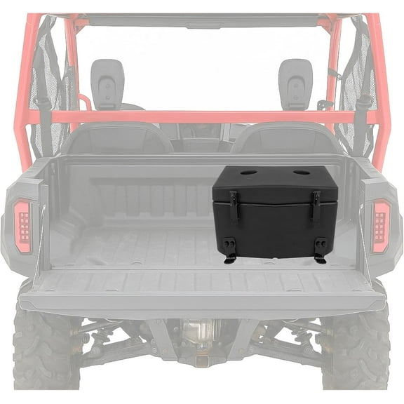 KOJEM Insulated Cooler Box Compatible with 2016  Honda Pioneer 1000-5 / Deluxe/Limited Edition Heavy Duty Black Cargo Storage Box w/Sealed Lid Plastic Steel