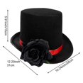 thumbnail image 2 of Vjnyvs Adult Victorian Top Hat, Rose Flower Magic Hat Jazz Cap Unisex Fedoras Hat Pirate Hat For Party Hat, 2 of 7