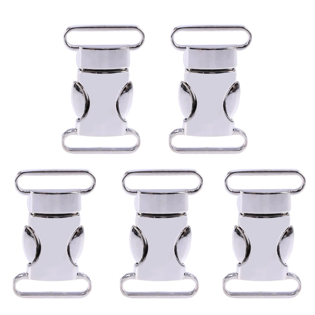 BRIGHTFUFU 5pcs Hebilla Correas Pulsera de supervivencia Hebilla de liberación lateral 20 mm (Plata)