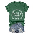 thumbnail image 3 of GEWSEY Girls Trip T Shirts for Women 2025 Funny Travel V Neck Tshirt Short Sleeve Tees Tops Soft Cotton T-Shirts (Dark Green, XXL), 3 of 3
