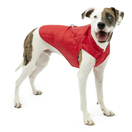 UPC: 0813146015025 | Kurgo Loft Dog Jacket  Reversible Dog Coat  Wear with Harness or Sweater  Water Resistant  Reflective  Winter Coat For Medium Dogs (Chili Red  M)