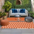 thumbnail image 2 of Orange Morocco Outdoor Rug for Patio/Deck/Porch, Non-Slip Large Area Rug 3 x 5 Ft, Nautical Anchor Stripe Modern Geometric Indoor Outdoor Rugs Washable Area Rugs, Reversible Camping Rug Carpet Runner, 2 of 8