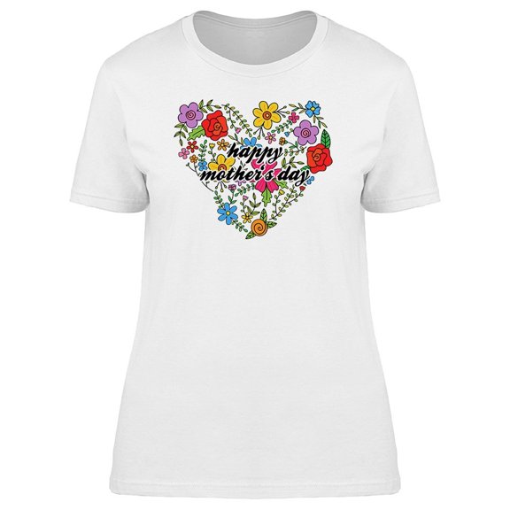 Floral Heart With Mothers Quote Tee Women's -Image by Shutterstock