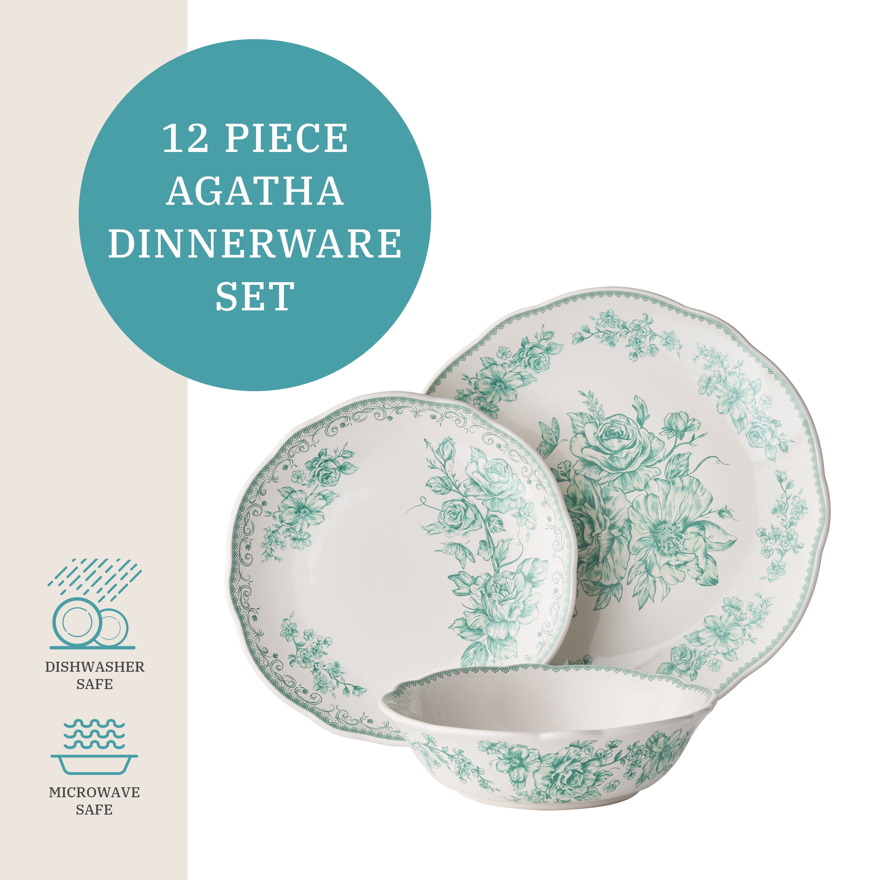 The Pioneer Woman Agatha 12-Piece Stoneware Dinnerware Set - Thumbnail 5