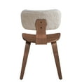 thumbnail image 4 of White Boucle and Walnut Side Chair with Upholstered Back (Set of 2), 4 of 7