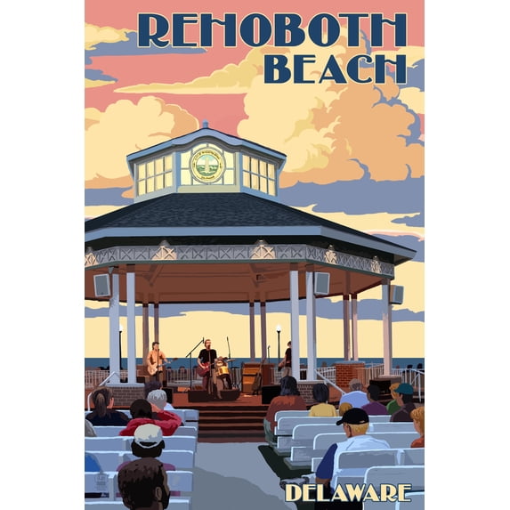 Rehoboth Beach, Delaware, Bandstand (16x24 Giclee Gallery Art Print, Vivid Textured Wall Decor)