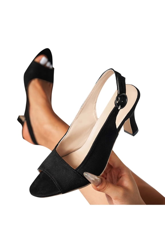 Womens Slingback Pumps Dressy Casual Open Pointed Toe Low Heels Summer Business Slip On Dress Shoes for Work Party Club