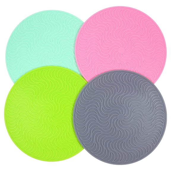 WORGEOUS 4 Pcs Dustproof Black Screen Microwave Silicone Mat Microwave Oven Mat 20x20cm