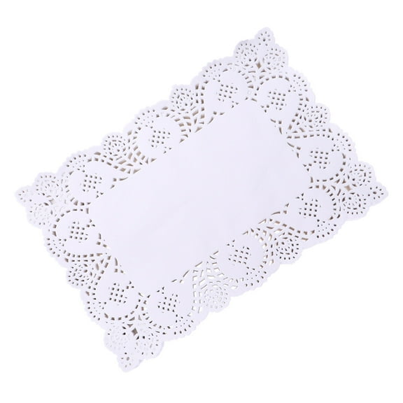 KONTONTY 140Pcs White Cake Paper Pad Oil Absorbing Lace Doilies for Weddings and Home Use