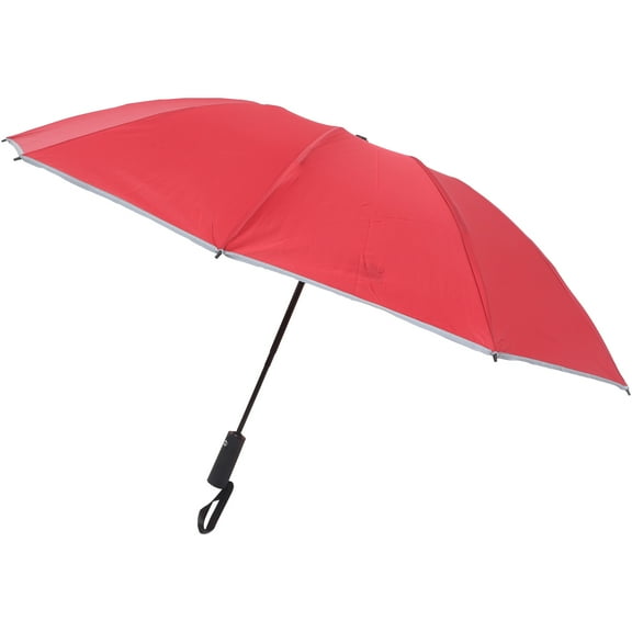 TABLZONE Red Reflective Lightweight Windproof Folding Travel Umbrella