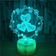thumbnail image 5 of Love Heart Night Light para niños Ilusión óptica 3D Love Heart Light 7 Lámpara de noche que cambia de color con interruptor táctil Lámpara Iluminación y accesorios Transparente + patrón Billuyoard HA025322-02, 5 of 6