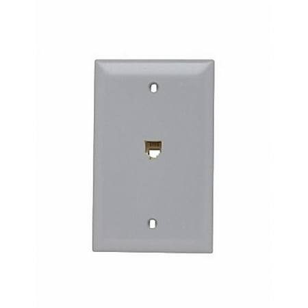 Rj11 Phone Wall Plate - P&S Gray Flush Mount RJ11 Modular 4-Wire Phone Jack 1G Wallplate 625B4 TPTE1-GRY