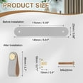 thumbnail image 2 of Uxcell Leather Drawer Pulls Leather Handle Center Cabinet Dresser Knobs with Screws for Dresser Cupboard Closet Doors Gray, 2 of 7