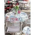 thumbnail image 5 of Outdoor Tablecloth with Umbrella Hole for Patio/Picnic/Party/Camping, Coastal Jellyfish Waterproof Table Cloth Round Cover Washable, Summer Beach Nautical Ocean Coral Seahorse (Dia 60"), 5 of 8